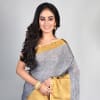 Shop Bhagalpuri Handloom Linen Saree - Grey