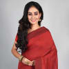 Buy Bhagalpuri Handloom Linen Saree - Maroon