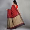 Shop Bhagalpuri Handloom Linen Saree - Maroon