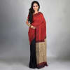 Bhagalpuri Handloom Linen Saree - Maroon Online