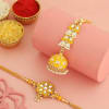 Gift Bhai Bhabhi Kundan Rakhi Hamper