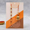 Gift Bhaiya Bhabhi Beads Rakhi with Almonds 100gms