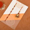 Gift Bhaiya Bhabhi Rakhi with Beads & Pearl Stones