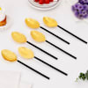 Buy Big Black And Gold Spoon - Set Of 6