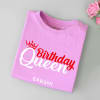 Gift Birthday Queen Personalized Cotton T-Shirt - Lilac