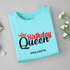 Gift Birthday Queen Personalized Cotton T-Shirt - Mint