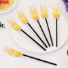 Black And Gold Fork - Set Of 6 Online