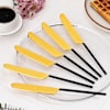Black And Gold Knife - Set Of 6 Online