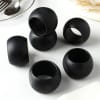 Buy Black Ceramic Napkin Rings (Set of 6)