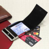 Gift Black Leatherette Card Holder - Customized with Logo