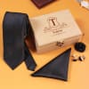 Black Men's Accessory Set In Personalized Wooden Box Online