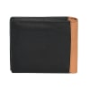 Gift Black Tan Italian Crunch Leather Men's Wallet - Customizable with Logo