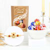 Blessed Ganesha Rakhi And Chocolates Combo Online