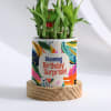 Buy Blooming Birthday Surprise Personalized 2-Layer Bamboo Plant With Pot