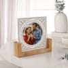 Gift Blossoming Love Personalized Acrylic Frame With Wooden Base