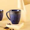 Gift Blue And Brown Dual Dipped Ceramic Mugs (Set of 2)