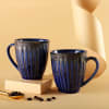 Blue And Brown Dual Dipped Ceramic Mugs (Set of 2) Online