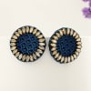 Buy Blue Boho Fabric Stud Earrings