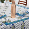 Blue Floral Cotton Table Cover With Set Of 6 Napkins And Copper Bottle Online