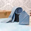 Gift Blue Necktie Set in Personalized Gift Box for Bhai Dooj