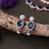 Buy Blue Sapphire & White CZ Stone Necklace Set