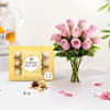 Blush Roses And Chocolate Bliss Combo Online