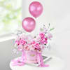 Blushing Pink Roses And Balloons Online