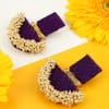 Gift Boho Fabric Purple Earrings