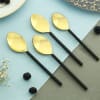 Bold Black Dessert Spoons (Set of 4) Online