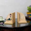 Gift Bookworm Guy Personalized Wooden Bookends