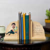 Bookworm Guy Personalized Wooden Bookends Online