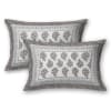 Shop Boota Print Cotton Bedsheet Set With Pillow Covers - Grey
