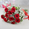 Gift Bouquet of 10 Red Roses with a Half Kg Chocolate Cake