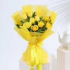 Buy Bouquet of 10 Yellow Roses in Tissue Wrapping