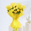 Bouquet of 10 Yellow Roses in Tissue Wrapping Online