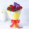 Bouquet of 2 Cadbury Silk & Red Roses Online