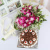 Bouquet of 6 Orchids with Black Forest Cake (Half Kg) Online