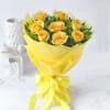 Gift Bouquet of 8 Yellow Roses with Teddy