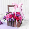 Gift Bouquet of Assorted Roses in Wooden Basket