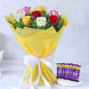 Bouquet of Assorted Roses with Chocolates Online