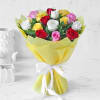 Gift Bouquet of Assorted Roses with Teddy Bear
