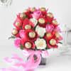 Gift Bouquet Of Colourful Roses With Hazelnut Truffles