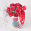 Gift Bouquet of Enchanting Roses with Teddy