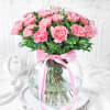 Bouquet of Light Pink Carnations in Globe Vase (25 stems) Online