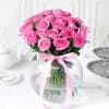 Bouquet of Pink Roses in Globe Vase (25 Stems) Online