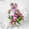 Gift Bouquet Of Playful Pink Roses With  Hazelnut Truffles