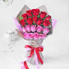 Gift Bouquet of Red and Pink Roses with Teddy Bear
