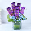 Gift Bouquet Of Smooth Chocolate Bars In A Vase
