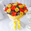 Buy Bouquet of Yellow Roses & Orange Gerberas with Oreo Cake (Half Kg)
