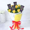 Gift Bouquet of Yellow Roses with 4 Cadbury Bournville